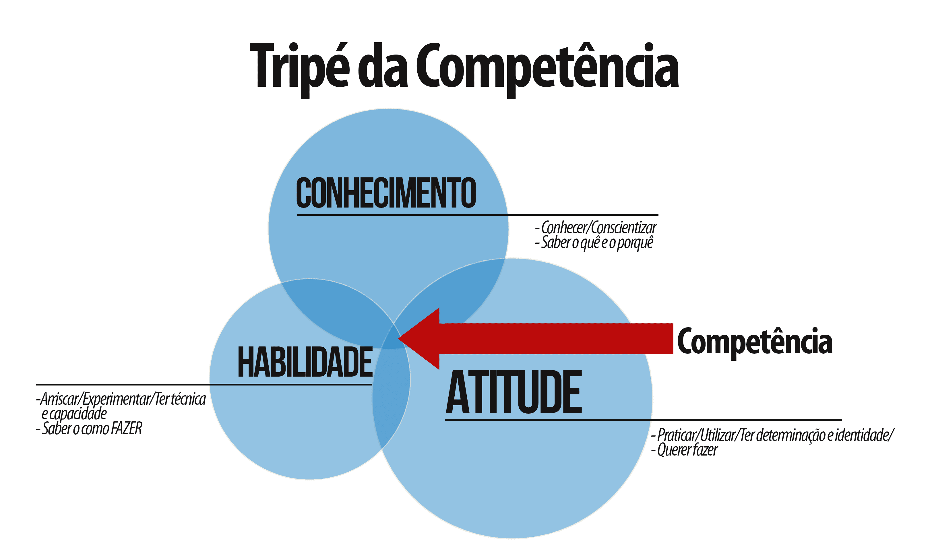 Imagem de um gráfico de CHA: competências, habilidades e atitudes