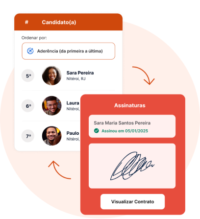 Image illustrating the interfaces of the Gupy Recruitment and Selection and Gupy Admission products