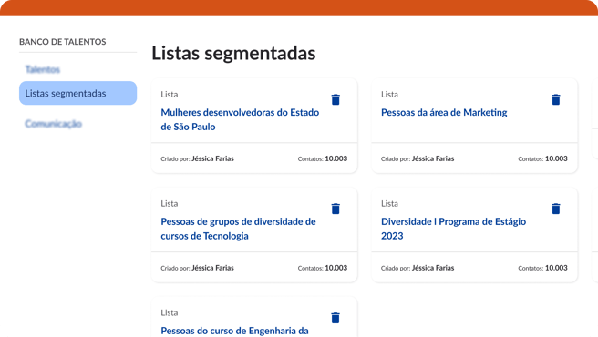 Tela - Listas Segmentadas - CRM de Talentos-1