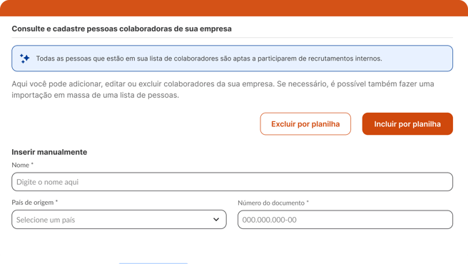 Tela - Cadastro - Recrutamento Interno