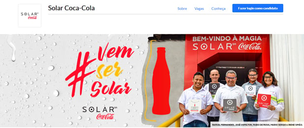 Imagem da capa da página de carreiras da solar coca cola