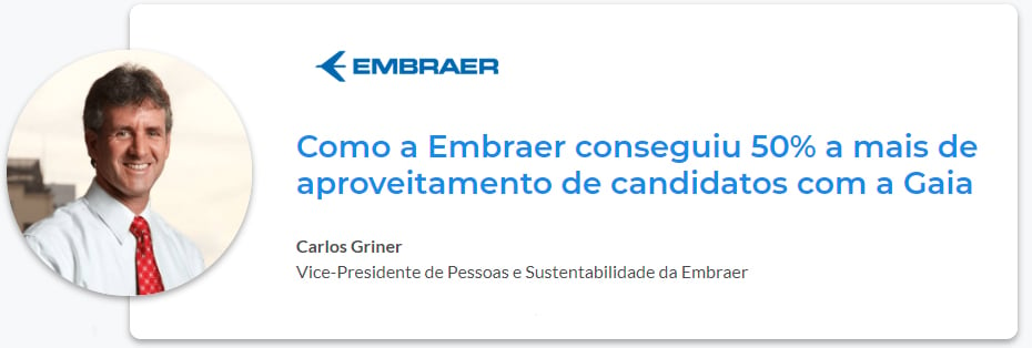 Imagem de Carlos Griner, vp de pessoas e sustentabilidade da embraer, no case de people analytics da gupy