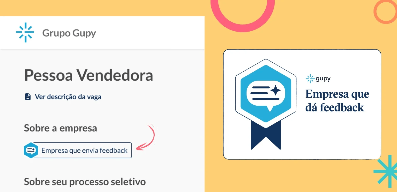 Selo Gupy "Empresa que envia feedback"