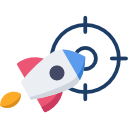 Imagem estilizada de um foguete, representando os indicadores de desenvolvimento de liderança